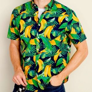 Old Navy Banana button down short sleeve.bright